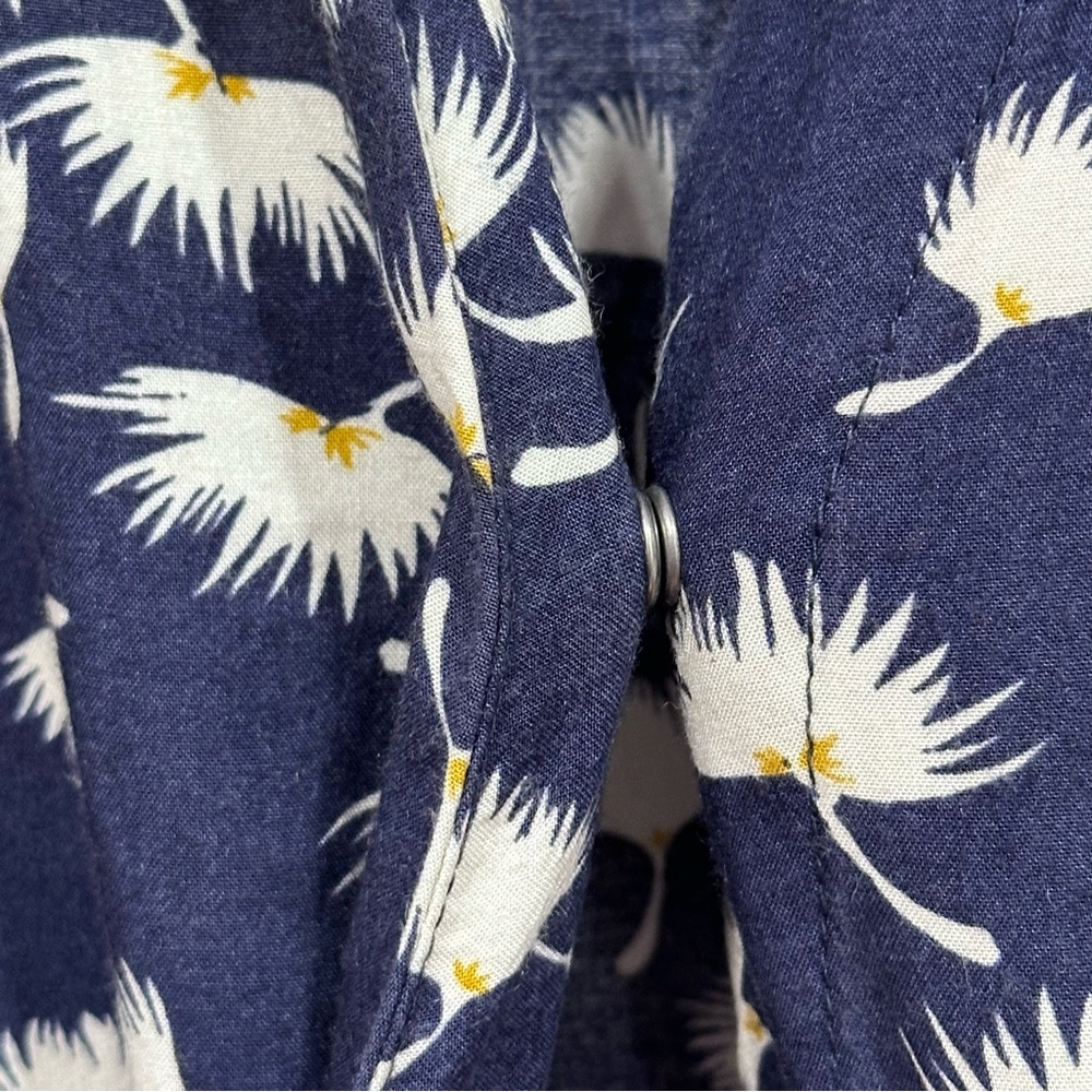 Old Navy jumpsuit XXL navy blue floral pocket tie waist short sleeve snap bodice - Picture 7 of 14